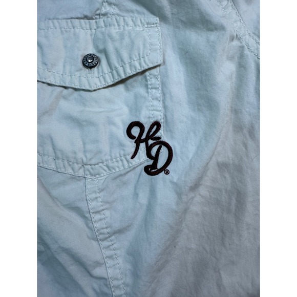 Womens Harley Davidson Button Down Shirt Top Wings Logo Size 1W Cotton - Picture 7 of 7